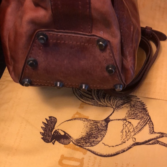 Frye Brown Leather Bag/Satchel 
13"wide x 6"deep across bottom x 10" high - Picture 7 of 16